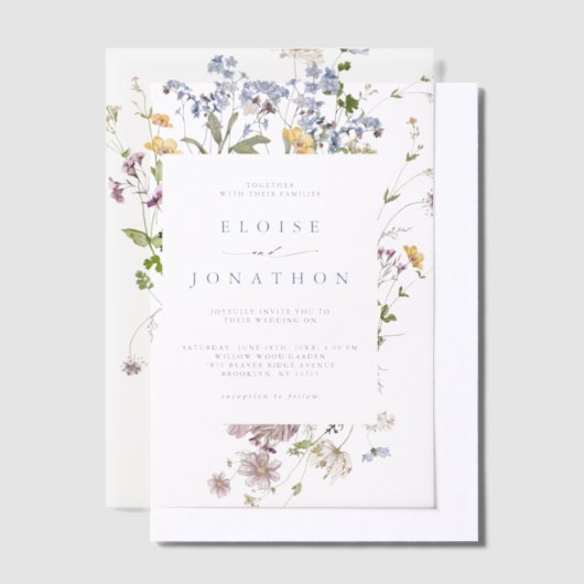Wildblume Frühjahr Pergament Einladungen (Versetzt)