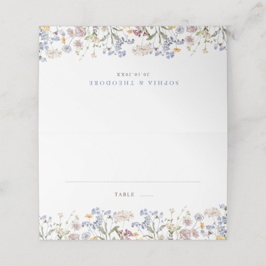 Wildblume Frühjahr Platzkarte (Außenseite Aufgefaltet)