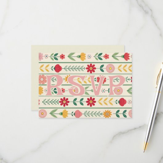 Wildblume Frühjahr RSVP Karte (Vorderseite/Rückseite Beispiel)