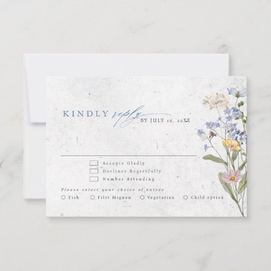 Wildblume Frühjahr RSVP Karte (Vorderseite)