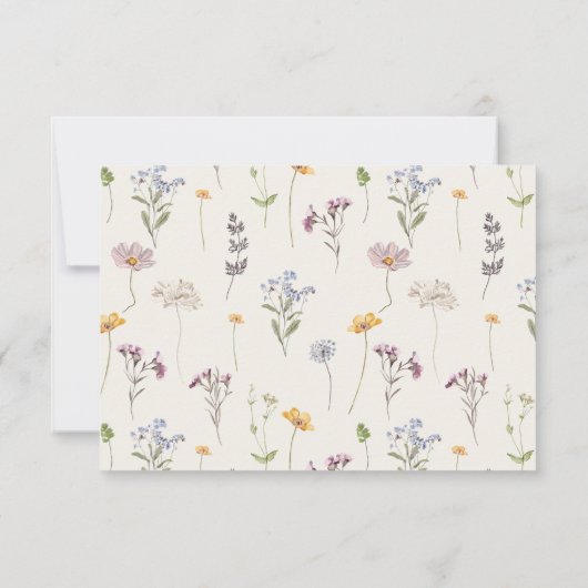 Wildblume Frühjahr RSVP Karte (Rückseite)