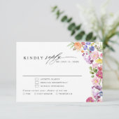 Wildblume Frühjahr RSVP Karte (Stehend Vorderseite)