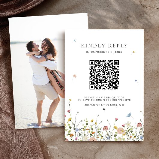 Wildblume Frühjahr RSVP Karte
