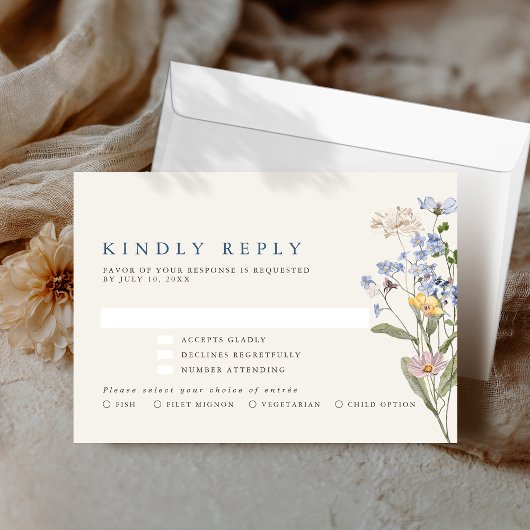 Wildblume Frühjahr RSVP Karte