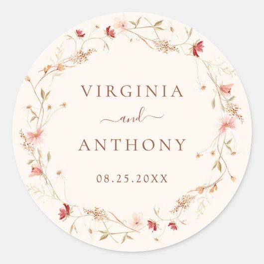 Wildblume Frühjahr Runder Aufkleber (Vorderseite)