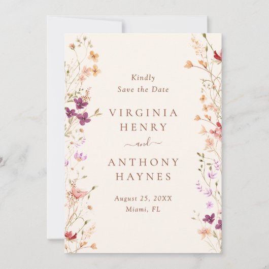 Wildblume Frühjahr Save The Date (Vorderseite)