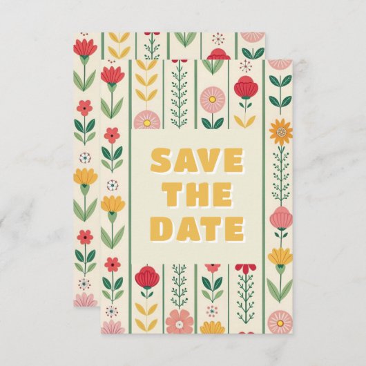 Wildblume Frühjahr Save The Date (Vorne/Hinten)