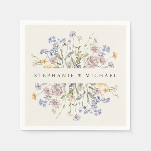 Wildblume Frühjahr Serviette (Vorderseite)