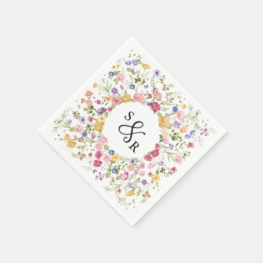 Wildblume Frühjahr Serviette (Ecke)