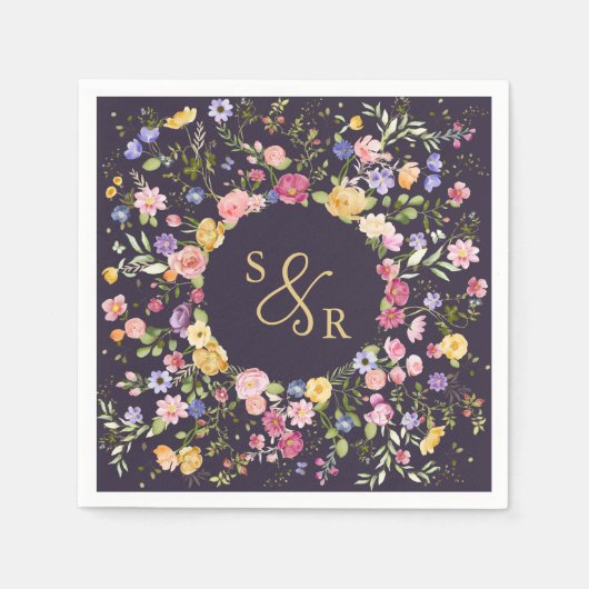 Wildblume Frühjahr Serviette (Vorderseite)