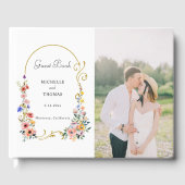 Wildblume Frühjahr Sommerarsch Hochzeitsfeier Foto Gästebuch (Vorderseite)