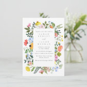 Wildblume Frühjahr SommerHochzeit im Freien Einladung (Stehend Vorderseite)