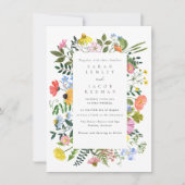 Wildblume Frühjahr SommerHochzeit im Freien Einladung (Vorderseite)