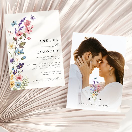 Wildblume Frühjahr Sommermonographie Hochzeitsfeie Einladung
