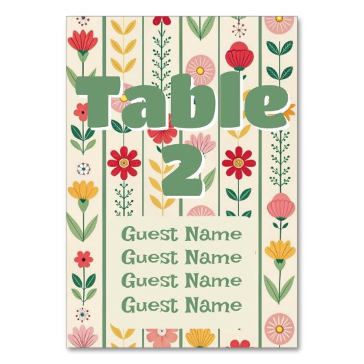 Wildblume Frühjahr Tischnummer (Vorderseite)
