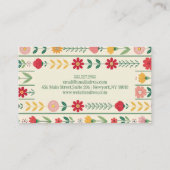 Wildblume Frühjahr Visitenkarte (Rückseite)