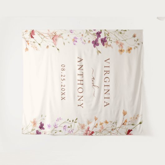 Wildblume Frühjahr Wandteppich (Vorderseite (Horizontal))