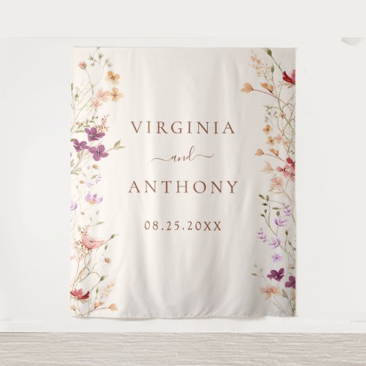 Wildblume Frühjahr Wandteppich (Vorderseite)