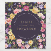 Wildblume Frühjahr Weinetikett (Einzelnes Label)