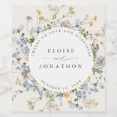 Wildblume Frühjahr Weinetikett (Einzelnes Label)