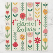 Wildblume Frühjahr Weinetikett (Einzelnes Label)