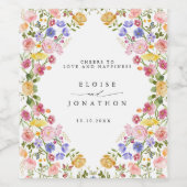 Wildblume Frühjahr Weinetikett (Einzelnes Label)