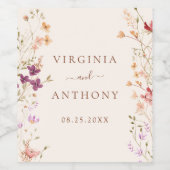 Wildblume Frühjahr Weinetikett (Einzelnes Label)