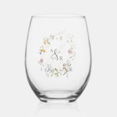 Wildblume Frühjahr Weinglas Ohne Stiel (Rückseite)