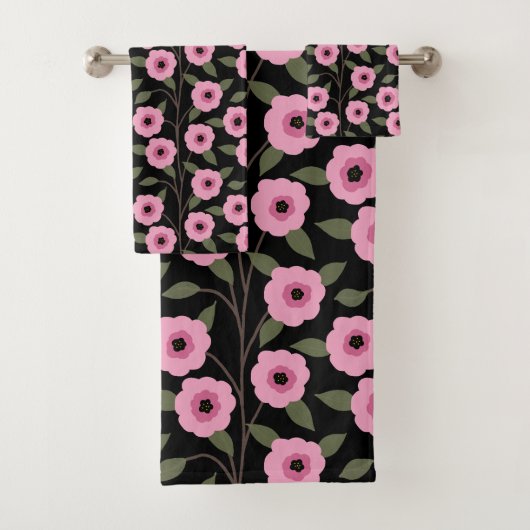 Wildblume Frühjahr Wiesen Blumengarten Grüne Badhandtuch Set (Insitu)