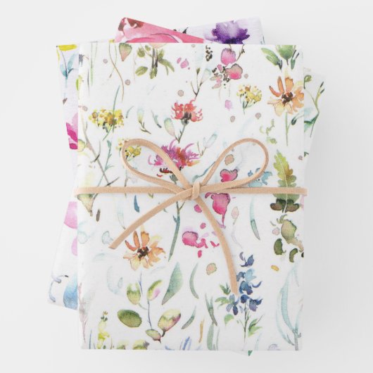 Wildblume Frühjahr Wiesen Blumengarten Grüne Geschenkpapier Set (Beispiel)