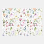 Wildblume Frühjahr Wiesen Blumengarten Grüne Geschenkpapier Set (Vorderseite)