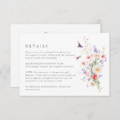 Wildblume Frühjahrsdetails Hochzeitskarte Begleitkarte (Vorne/Hinten)