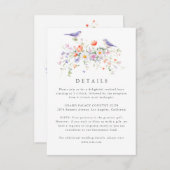 Wildblume Frühjahrsdetails Hochzeitskarte Begleitkarte (Vorne/Hinten)