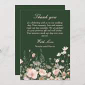 Wildblume Frühling Rosa Blumenzehen Dankeskarte (Vorne/Hinten)