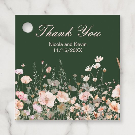 Wildblume Frühling Rosa Blumenzehen Geschenkanhänger (Vorderseite)