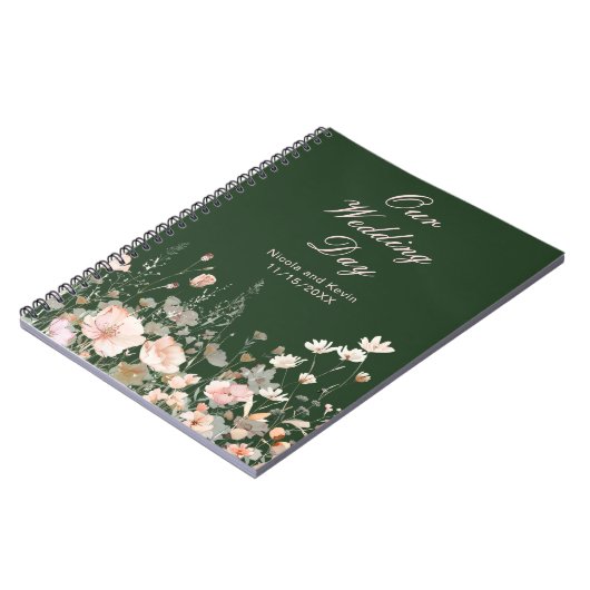 Wildblume Frühling Rosa Blumenzehen Notizblock (Linke Seite)