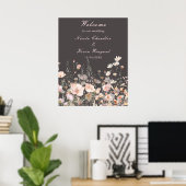 Wildblume Frühling Rosa Blumenzehen Poster (Heimbüro)
