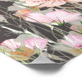 Wildblume Frühling Rosa Blumenzehen Poster (Ecke)