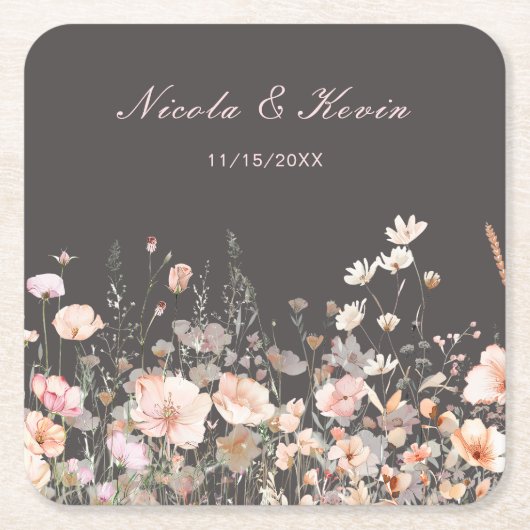 Wildblume Frühling Rosa Blumenzehen Rechteckiger Pappuntersetzer (Vorderseite)