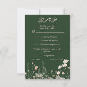 Wildblume Frühling Rosa Blumenzehen RSVP Karte (Vorderseite)