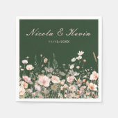 Wildblume Frühling Rosa Blumenzehen Serviette (Vorderseite)