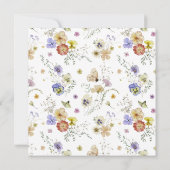 Wildblume Frühling Sommerbläserfarbene Taufe Einladung (Rückseite)