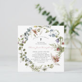 Wildblume Frühling Sommerblumentaufen Einladung (Stehend Vorderseite)