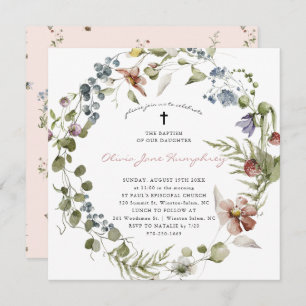 Wildblume Frühling Sommerblumentaufen Einladung