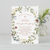 Wildblume Frühling Sommerblumentaufen Folieneinladung (Stehend vorne)