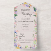 Wildblume Frühlingshochzeit in einem All In One Einladung (Innen Boden)