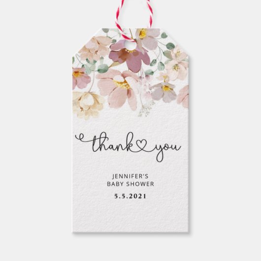 Wildblume für Aquarellfarben danke Geschenkanhänger (Vorderseite)