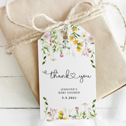 Wildblume für Aquarellfarben danke Geschenkanhänger