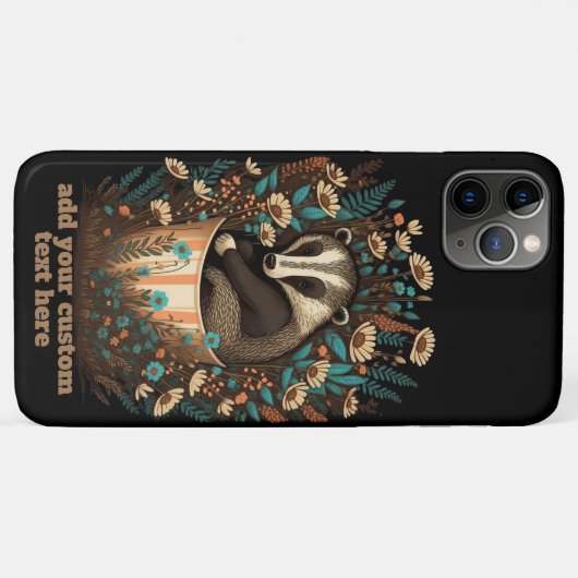 Wildblume für Badger Sitting Cup Case-Mate iPhone Hülle (Rückseite (Horizontal))
