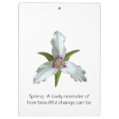 Wildblume für die gezeichnete Trillium-Frühlingshi Klemmbrett (Rückseite)